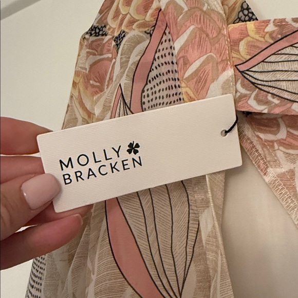 Molly Bracken Floral Wrap Blouse - Cream, Pink, Black - Picture 5 of 5